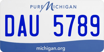 MI license plate DAU5789
