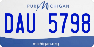 MI license plate DAU5798