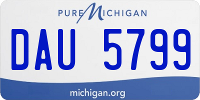 MI license plate DAU5799