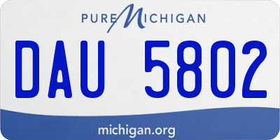 MI license plate DAU5802