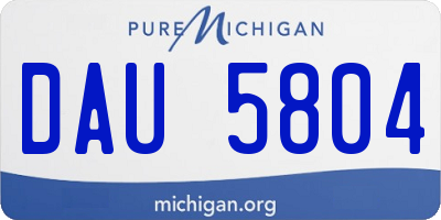 MI license plate DAU5804