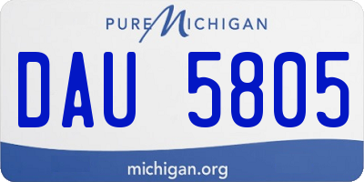 MI license plate DAU5805