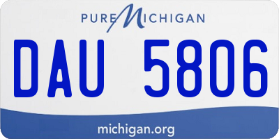 MI license plate DAU5806