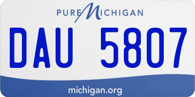 MI license plate DAU5807