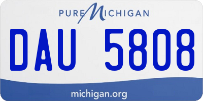 MI license plate DAU5808