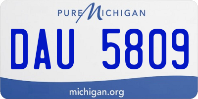 MI license plate DAU5809