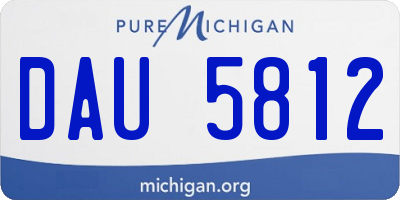 MI license plate DAU5812