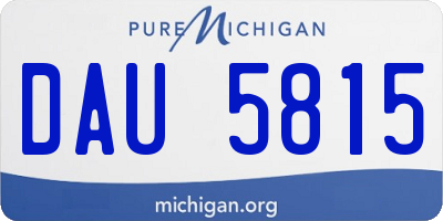 MI license plate DAU5815
