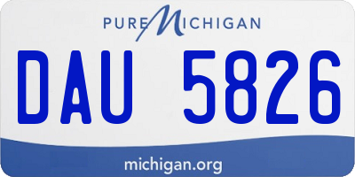 MI license plate DAU5826