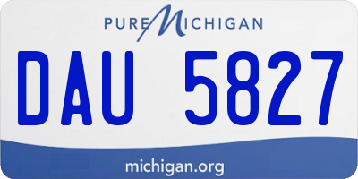 MI license plate DAU5827