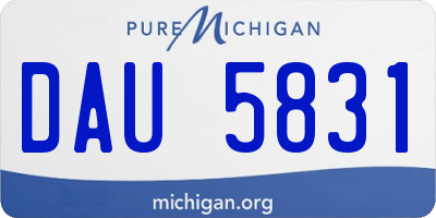 MI license plate DAU5831