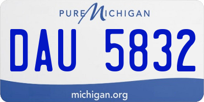 MI license plate DAU5832