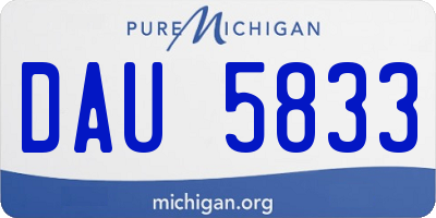 MI license plate DAU5833