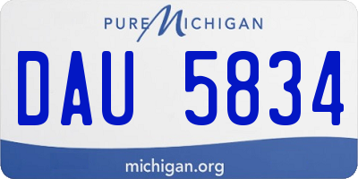 MI license plate DAU5834