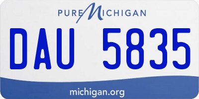 MI license plate DAU5835