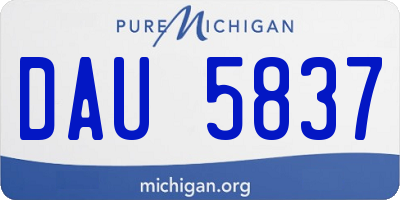 MI license plate DAU5837