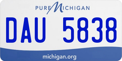 MI license plate DAU5838