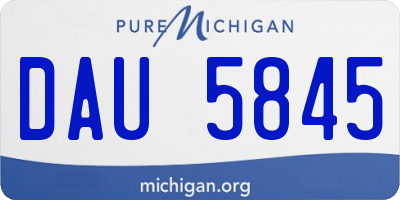 MI license plate DAU5845