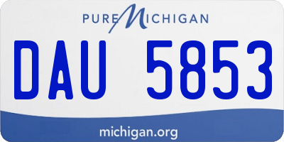 MI license plate DAU5853