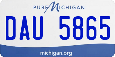 MI license plate DAU5865