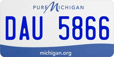MI license plate DAU5866