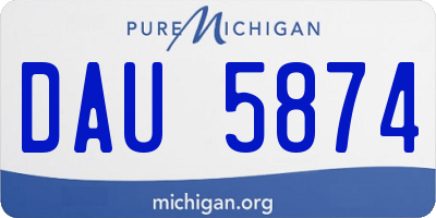 MI license plate DAU5874