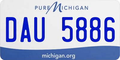MI license plate DAU5886