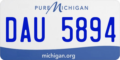 MI license plate DAU5894