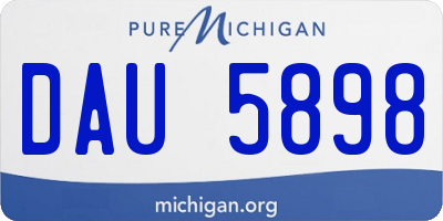 MI license plate DAU5898