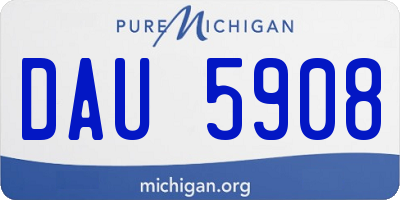 MI license plate DAU5908