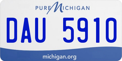 MI license plate DAU5910