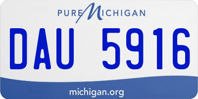 MI license plate DAU5916