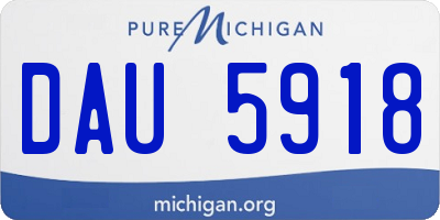 MI license plate DAU5918