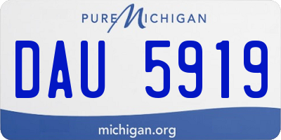 MI license plate DAU5919