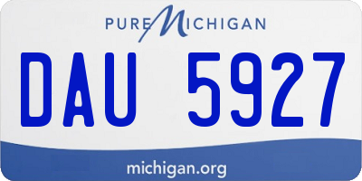 MI license plate DAU5927