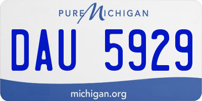 MI license plate DAU5929
