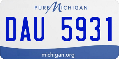 MI license plate DAU5931