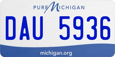 MI license plate DAU5936