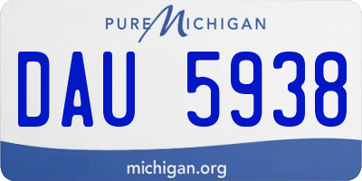 MI license plate DAU5938