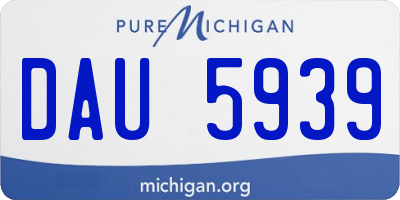MI license plate DAU5939