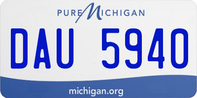 MI license plate DAU5940