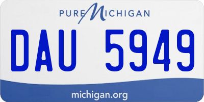 MI license plate DAU5949