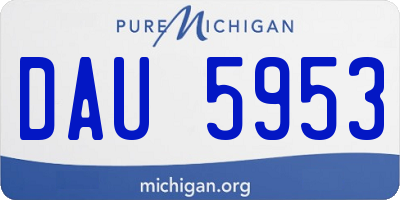 MI license plate DAU5953
