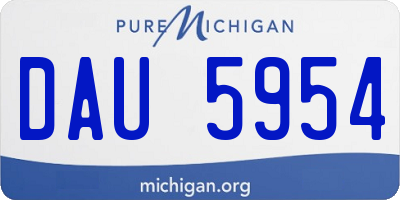 MI license plate DAU5954