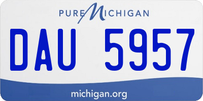 MI license plate DAU5957