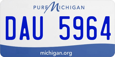 MI license plate DAU5964