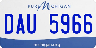 MI license plate DAU5966