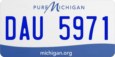 MI license plate DAU5971