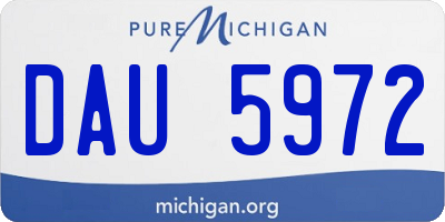 MI license plate DAU5972