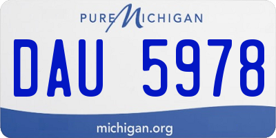 MI license plate DAU5978